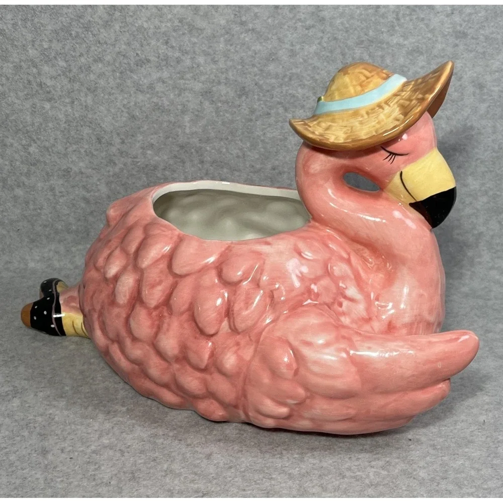 Blue‎ Sky Flamingo Ceramic Planter Heather Goldminc Succulent Cachepot Coastal